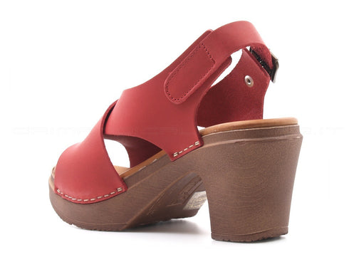 Bionatura sandali con tacco donna corallo