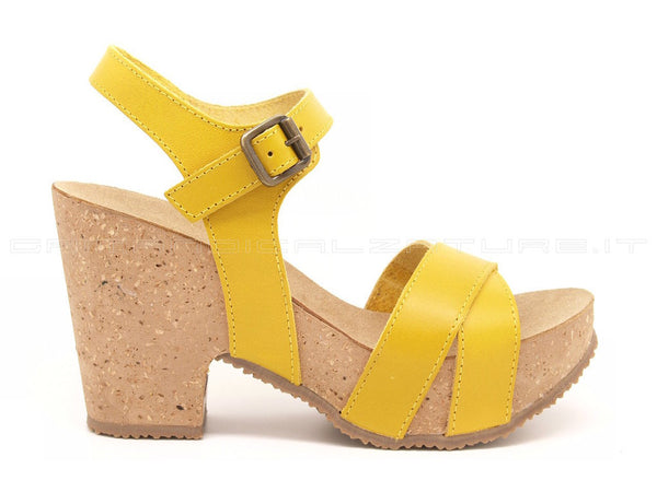 Bionatura sandali cinturino donna giallo