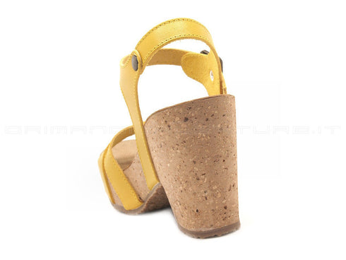Bionatura sandali cinturino donna giallo