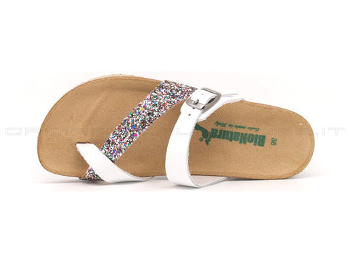 Bionatura ciabatte infradito donna bianco