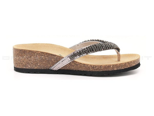 Bionatura ciabatte infradito donna argento