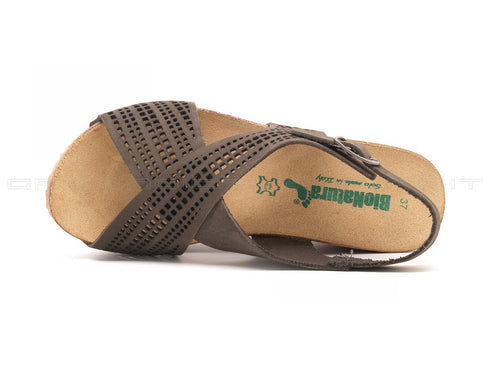 Bionatura sandali zeppa donna testa_di_moro