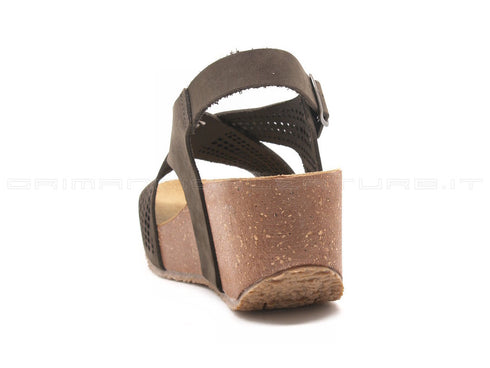 Bionatura sandali zeppa donna testa_di_moro