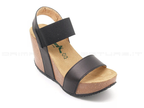Bionatura sandali 2 fasce donna nero