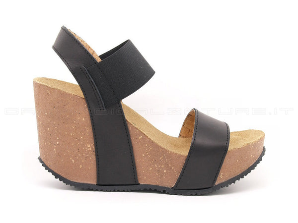 Bionatura sandali 2 fasce donna nero