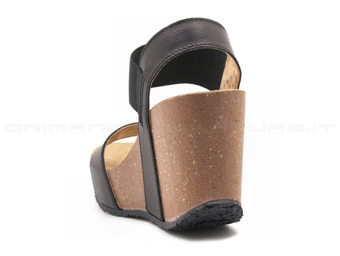 Bionatura sandali 2 fasce donna nero