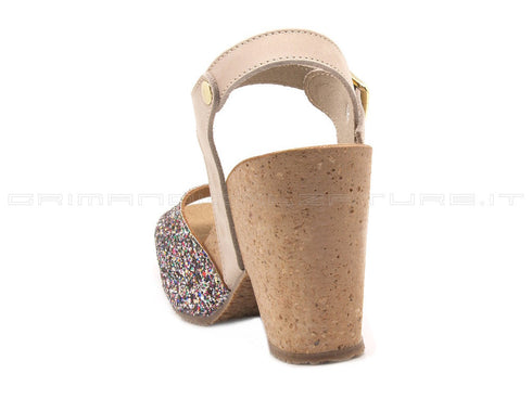 Bionatura sandali tacco donna beige