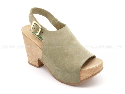 Bionatura sandali tacco donna verde