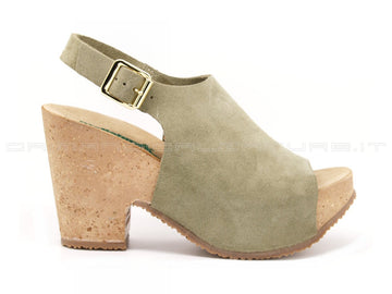 Bionatura sandali tacco donna verde