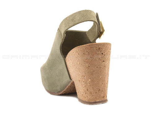 Bionatura sandali tacco donna verde