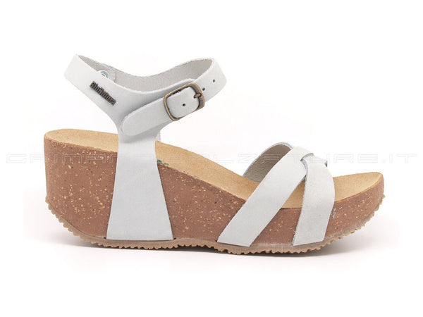 Bionatura sandali zeppa donna grigio