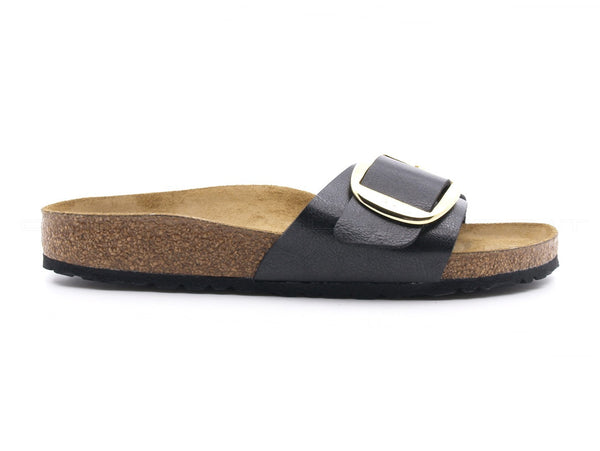 Birkenstock Madrid ciabatte big buckle oro licorice nero