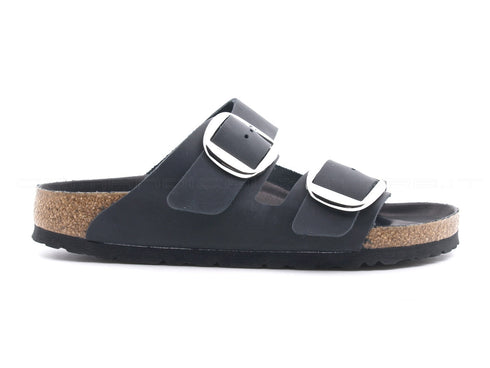 Birkenstock Arizona donna big buckle pelle oliata nera 1011075-D
