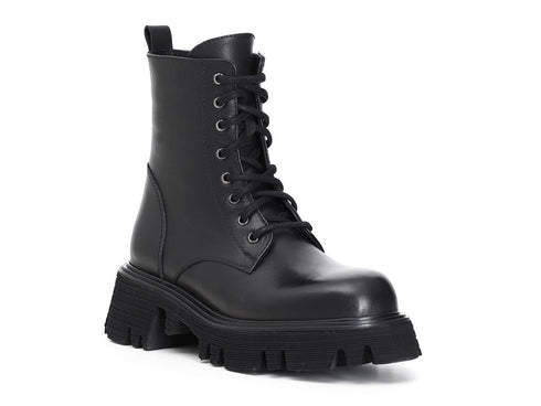 CafèNoir anfibi stringati con zip tomaia pelle