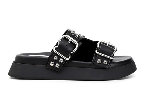 CafèNoir ciabatte donna 2 fibbie in pelle nera C1FF1210-N001