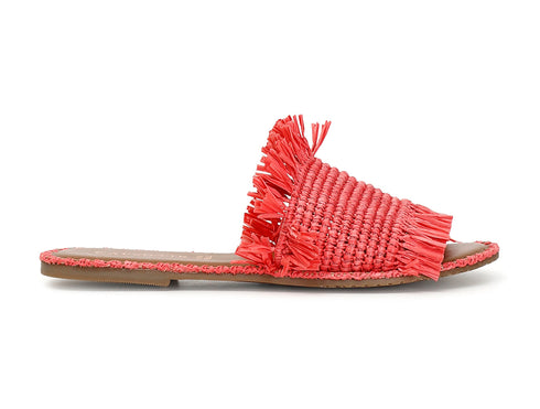 CafèNoir donna ciabatte flat in rafia corallo C1XB9931-R004