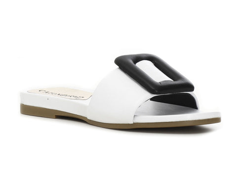 CafèNoir donna ciabatta tacco basso in pelle bianca C1GF1030-W018