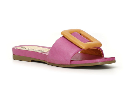 CafèNoir donna ciabatte tacco basso in pelle fuxia C1GF1030-S050