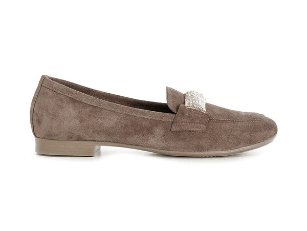 CafèNoir Mocassini Flat con microstrass tomaia Camoscio beige taupe C1EG5001-M005