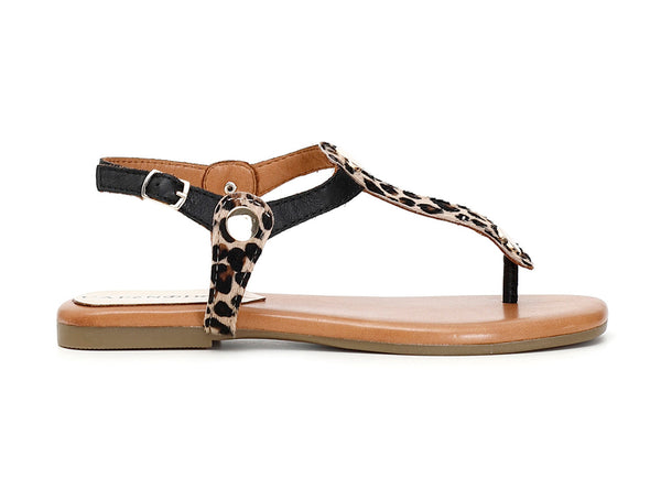 CafèNoir sandali bassi infradito animalier multi nero C1GG1010-N007