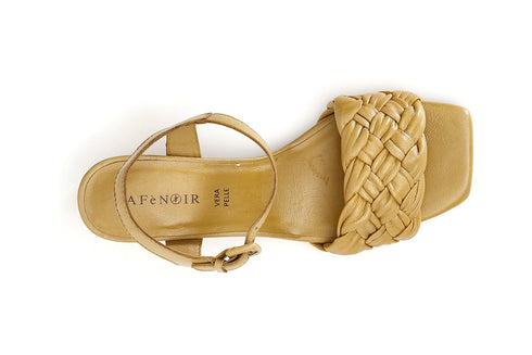 CafèNoir sandali con fascia intrecciata in pelle gialla C1LA1040-Z001