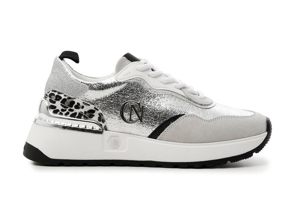 CafèNoir donna sneakers multimateriale argento metallizzato C1DL9130-L001