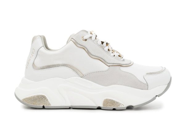 CafèNoir donna sneakers con accessorio in pelle bianca C1DA1180-W036