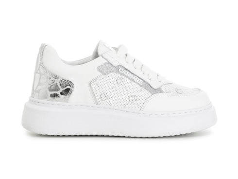 CafèNoir Sneakers con Logo laserato tomaia Pelle bianca C1DE1850-W001