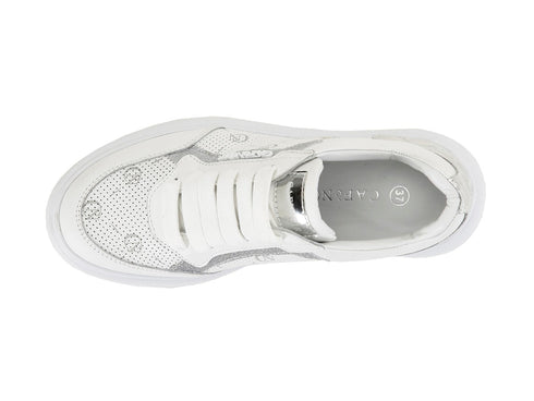 CafèNoir Sneakers with lasered logo on leather upper