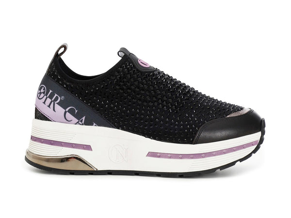 CafèNoir donna slip-on in lycra con strass neri C1DB9050-N001