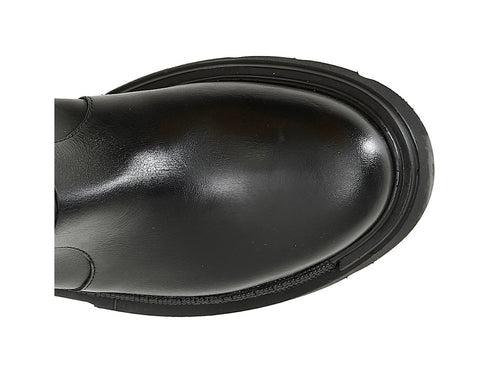 CafèNoir Donna Stivale in pelle e lycra con dettagli gommati C1FB1030 Nero