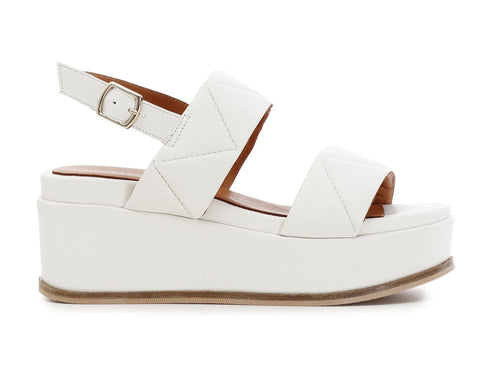 CafèNoir sandali donna 2 fasce con zeppa bianca C1HC1210-W026