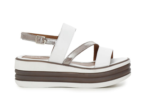 CafèNoir donna sandali zeppa con doppia fascia C1HE1050W005 Bianco