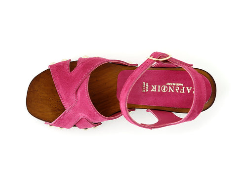 CafèNoir Platform sandals with high heel suede upper