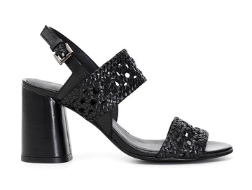 CafèNoir donna sandali 2 fasce pelle intrecciata nera C1XG1930N001
