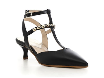 CafèNoir Pumps Slingback Elegant Leather ankle strap
