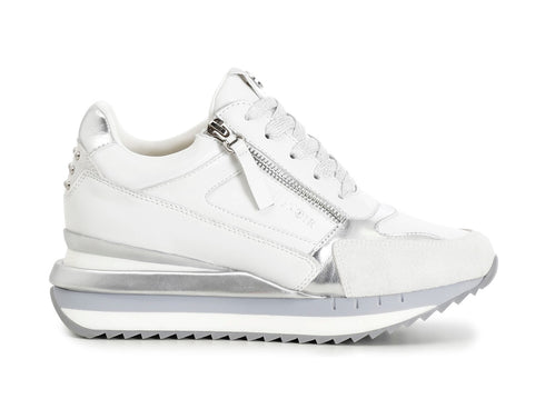 CafèNoir Donna Sneakers Zeppa rialzata tomaia Pelle bianca C1DN1610-W002