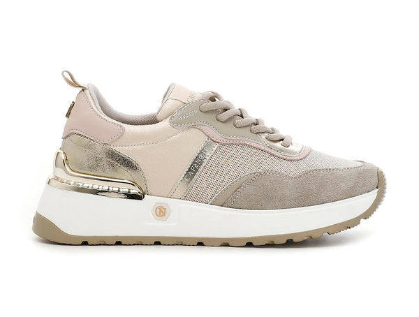 CafèNoir donna sneakers camoscio tessuto beige C1DL9110-M008
