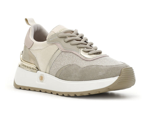 CafèNoir donna sneakers camoscio tessuto beige C1DL9110-M008