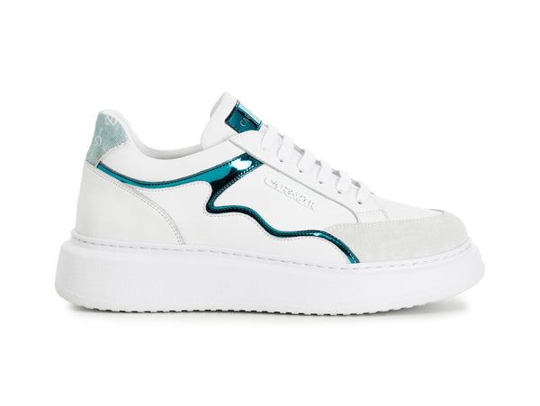 CafèNoir Sneakers Donna con profilo specchio tomaia Pelle bianca C1DE1810-W067