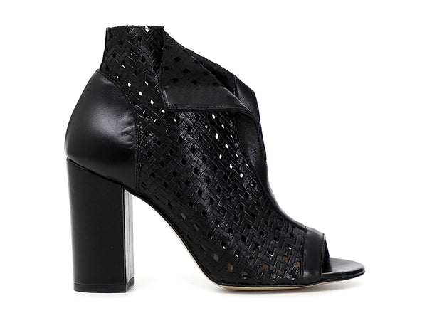 CafèNoir tronchetto estivo open toe in pelle nera C1EF2003-N001