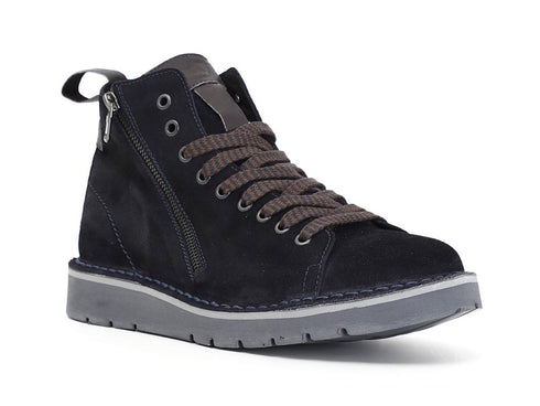 CafèNoir polacchini zip e lacci pelle scamosciata