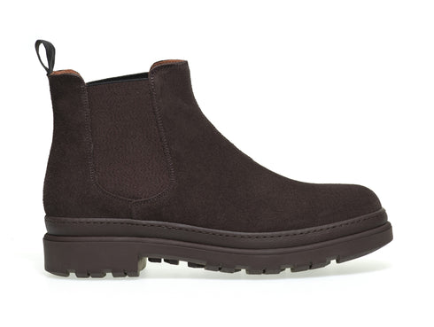 Frau uomo chelsea boots invernali camoscio moro 32C3