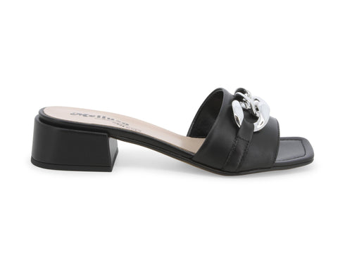 Melluso Donna Ciabatte con catena argento tomaia Pelle nera K35147D-222888