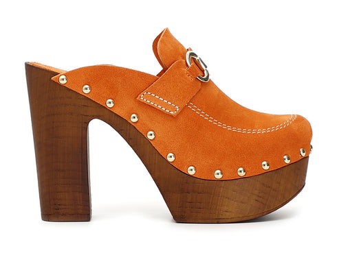 CafèNoir sabot morsetto tacco alto camoscio