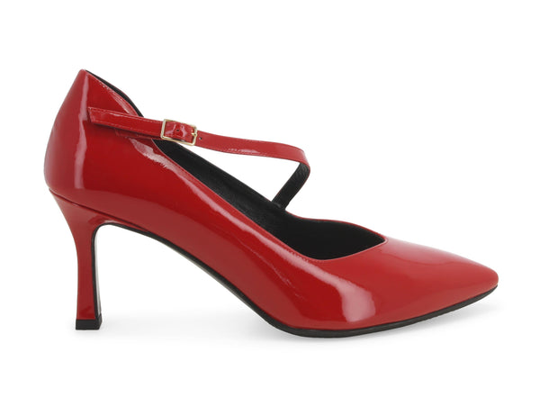 Melluso décolleté elegante cinturino vernice rossa E5102-217924