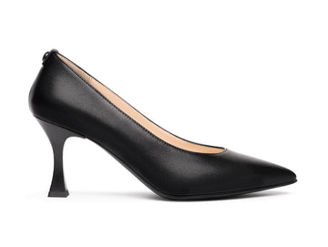 NeroGiardini leather décolleté with sculpted heel