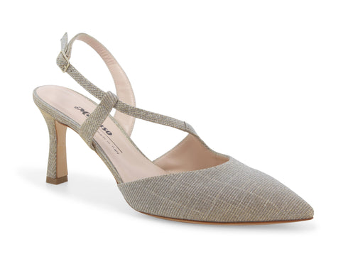Melluso elegant open heel pumps in fabric