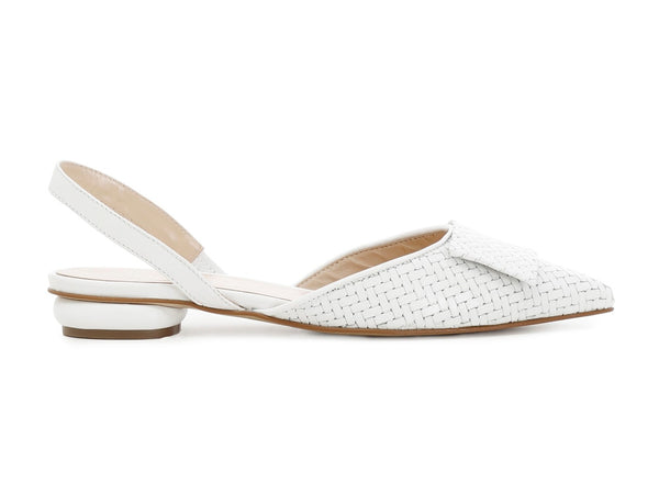 CafèNoir ballerine slingback in pelle intrecciata bianca C1ED2210-W001