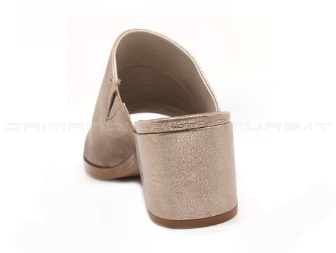 Dei colli ciabatte con tacco donna beige